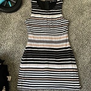 Striped body on dress, folded in picture